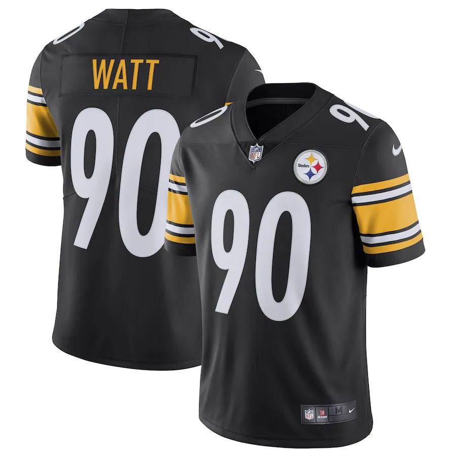 Men Pittsburgh Steelers 90 T.J. Watt Nike Black Vapor Untouchable Limited NFL Jersey